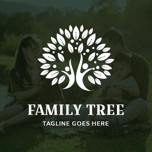 Embracing Nature and Togetherness in Family Tree Logo Template