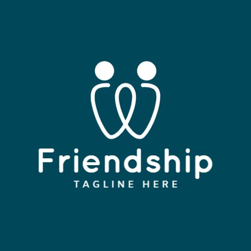 Embracing Togetherness in a Deep Teal Friendship Logo Template
