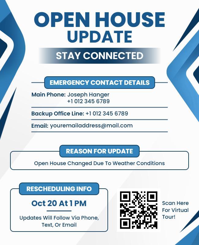 Emergency Contact Details for Open House Flyer Template