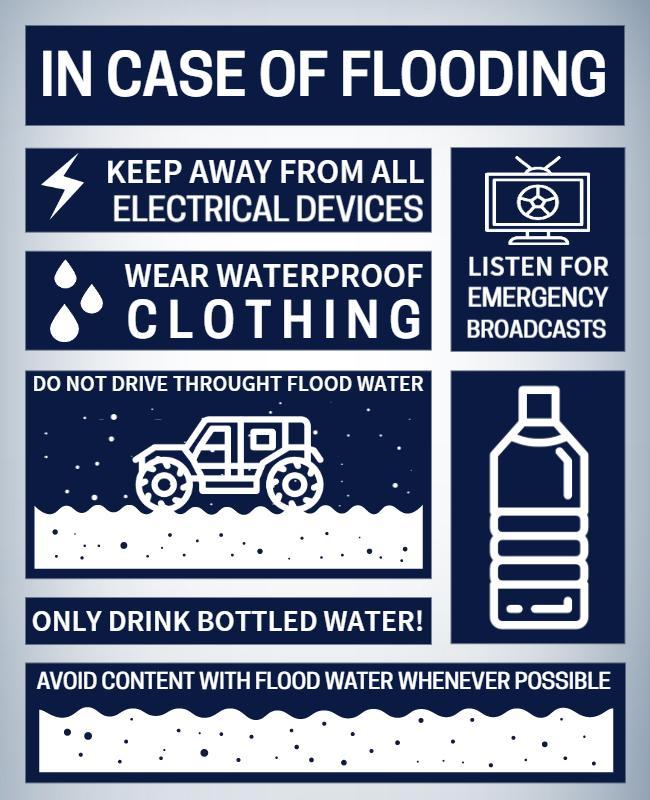 Emergency Flood Safety Precautions Instructions Poster Template