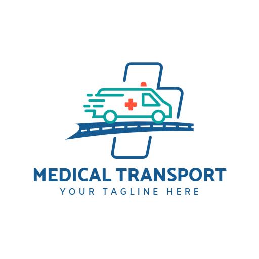 Emergency Medical Transport on Road Symbolizes Healthcare Logo Template