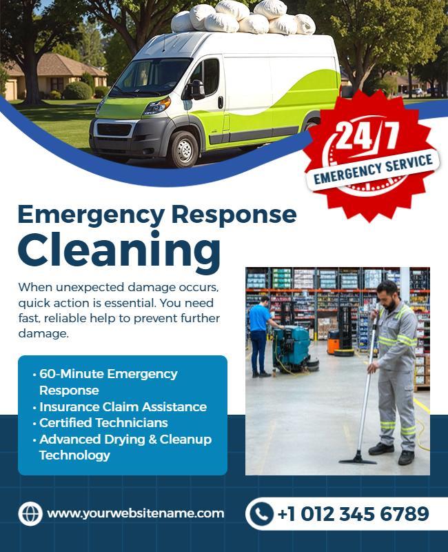 Emergency Response Cleaning Service Flyer Template