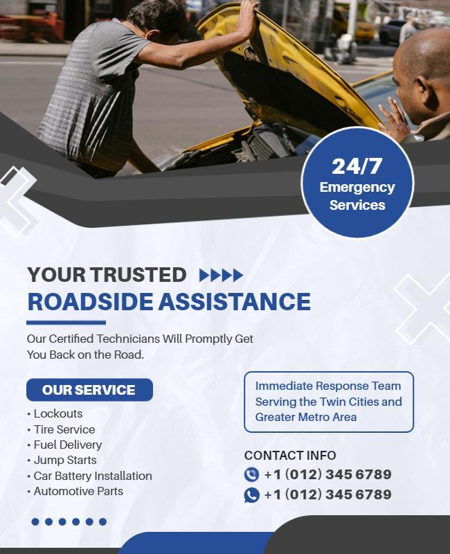 Emergency Roadside Assistance Service Flyer Template