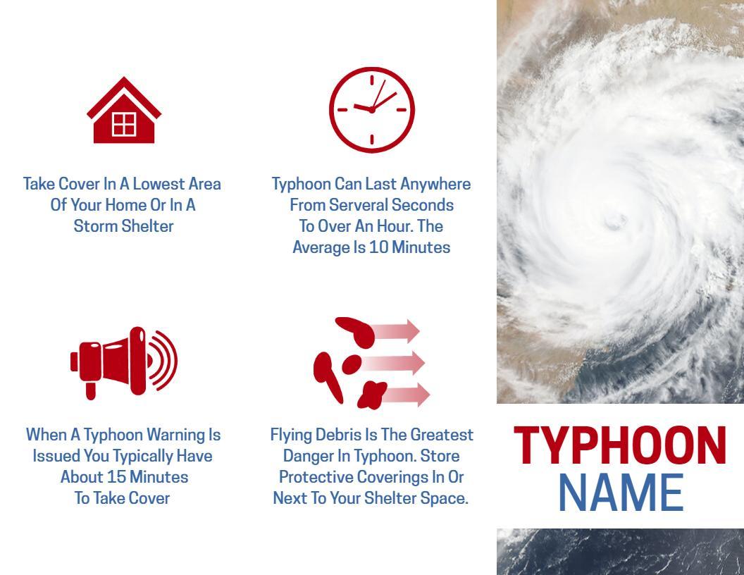 Emergency Typhoon Preparedness and Safety Guidelines Brochure Template