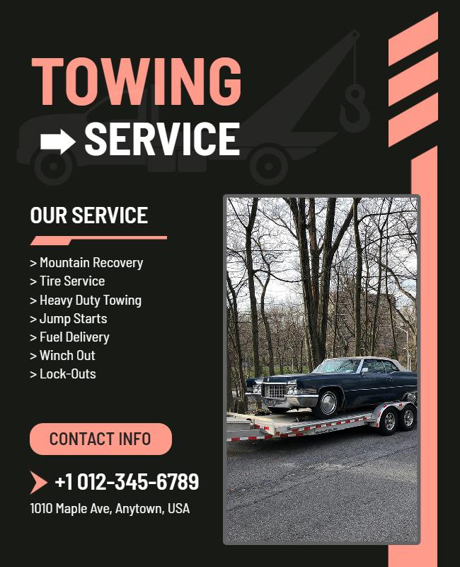 Emergency Vehicle Towing Service Flyer Template