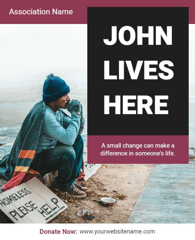 Emotional Awareness Campaign for Homelessness Poster Template