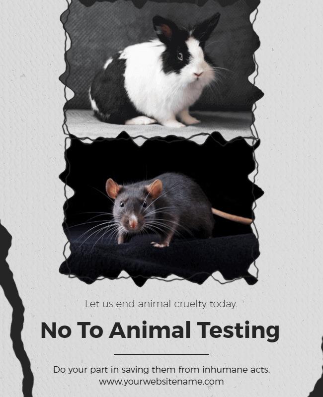 Emotive Animal Rights Campaign Against Testing Poster Template