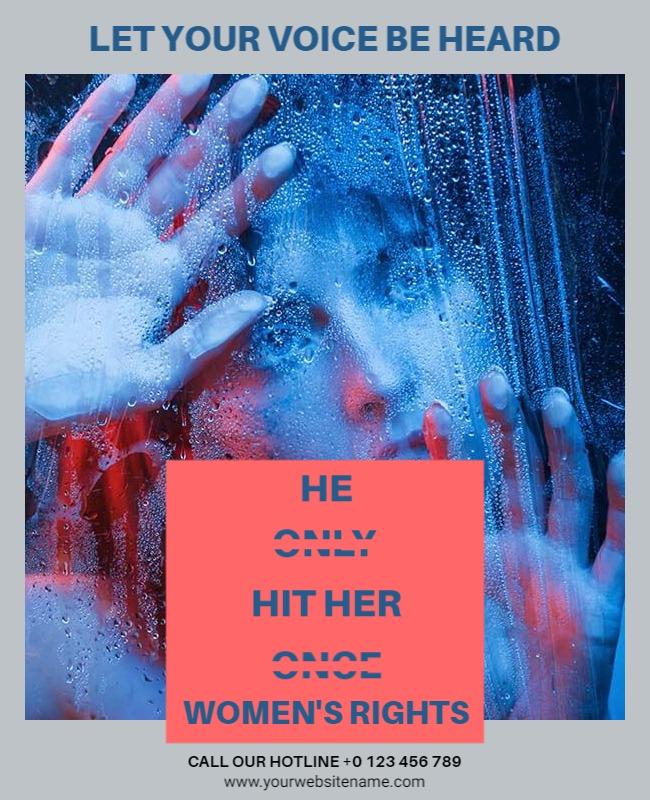 Emotive Blue Anti-Violence Awareness Campaign Poster Template