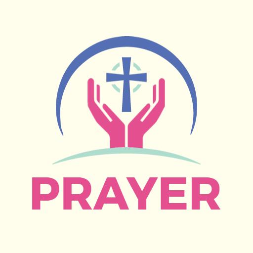 Emphasizing Faith with Hands and Cross in Prayer Logo Template