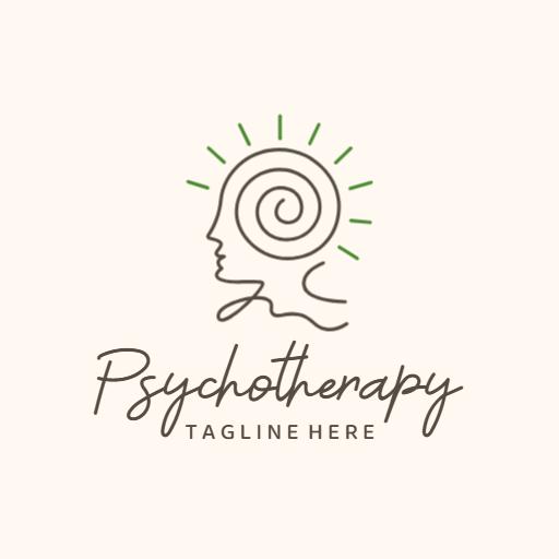 Emphasizing Mental Wellness with Gentle Green Psychotherapy Logo Template