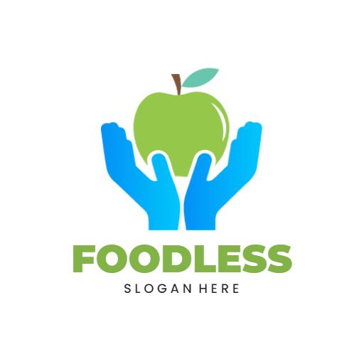 Emphasizing Wellness with Green Apple and Hands Logo Template
