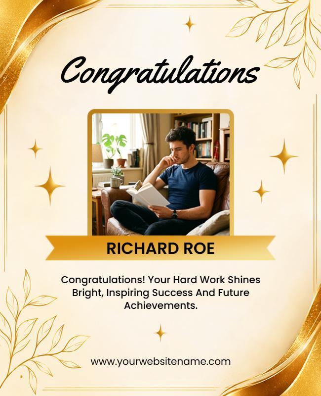 Employee Achievement Congratulations Poster Template