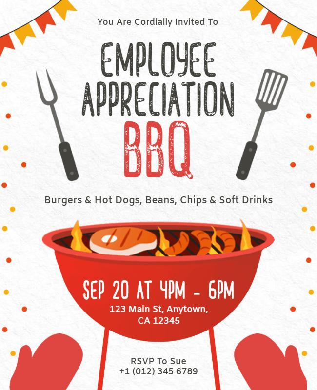 Employee Appreciation BBQ Event Flyer Template