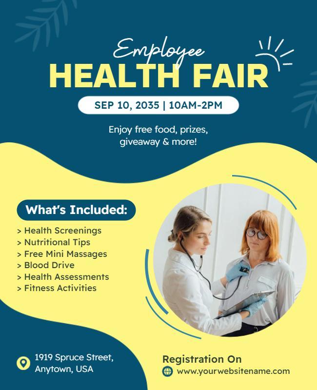 Employee Health Fair Event Flyer Template