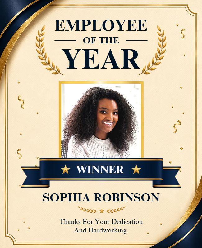 Employee of the Year Winner Announcement Flyer Template