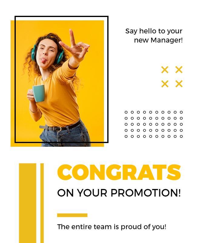 Cheerful Yellow Promotion Announcement Celebration Flyer Template