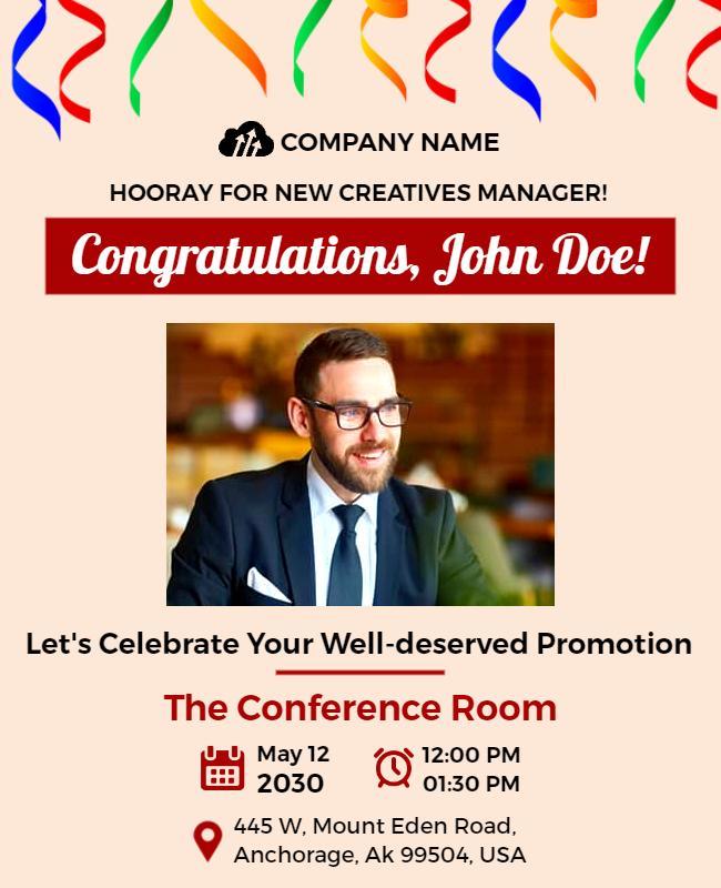 Employee Promotion Celebration Flyer Template