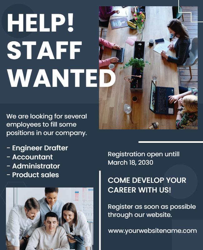 Employee Recruitment Staff Wanted Flyer Template