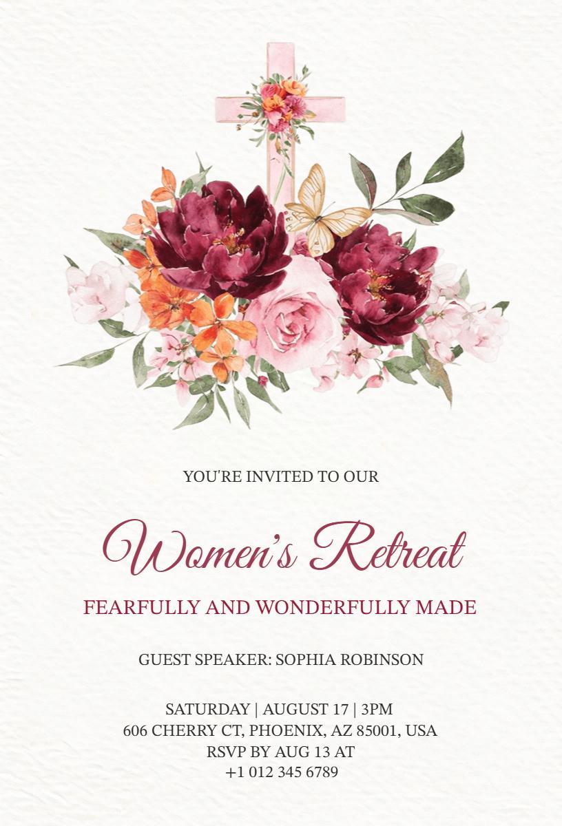Empowered Women's Retreat Spiritual Growth Event Invitation Template