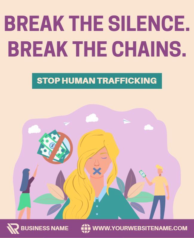 Empowering Awareness Against Human Trafficking Poster Template