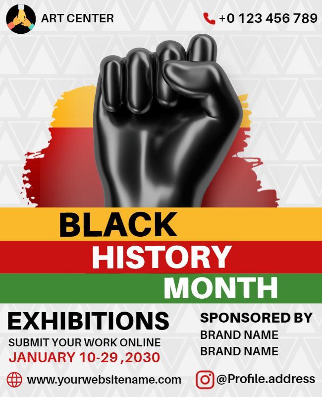 Empowering Black History Month Art Exhibition Poster Template