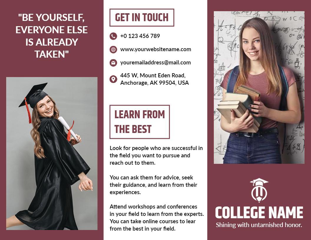 Empowering College Education and Career Pathways Brochure Template