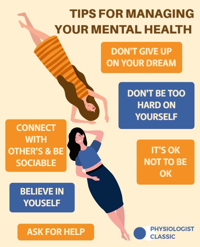 Empowering Colorful Mental Health Tips Poster Template