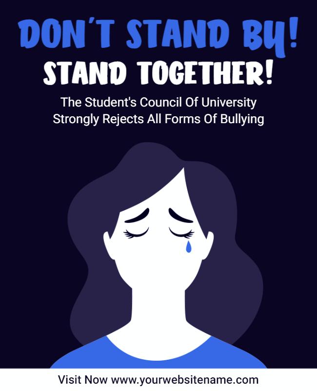 Empowering Dark Blue Anti-Bullying Awareness Flyer Template