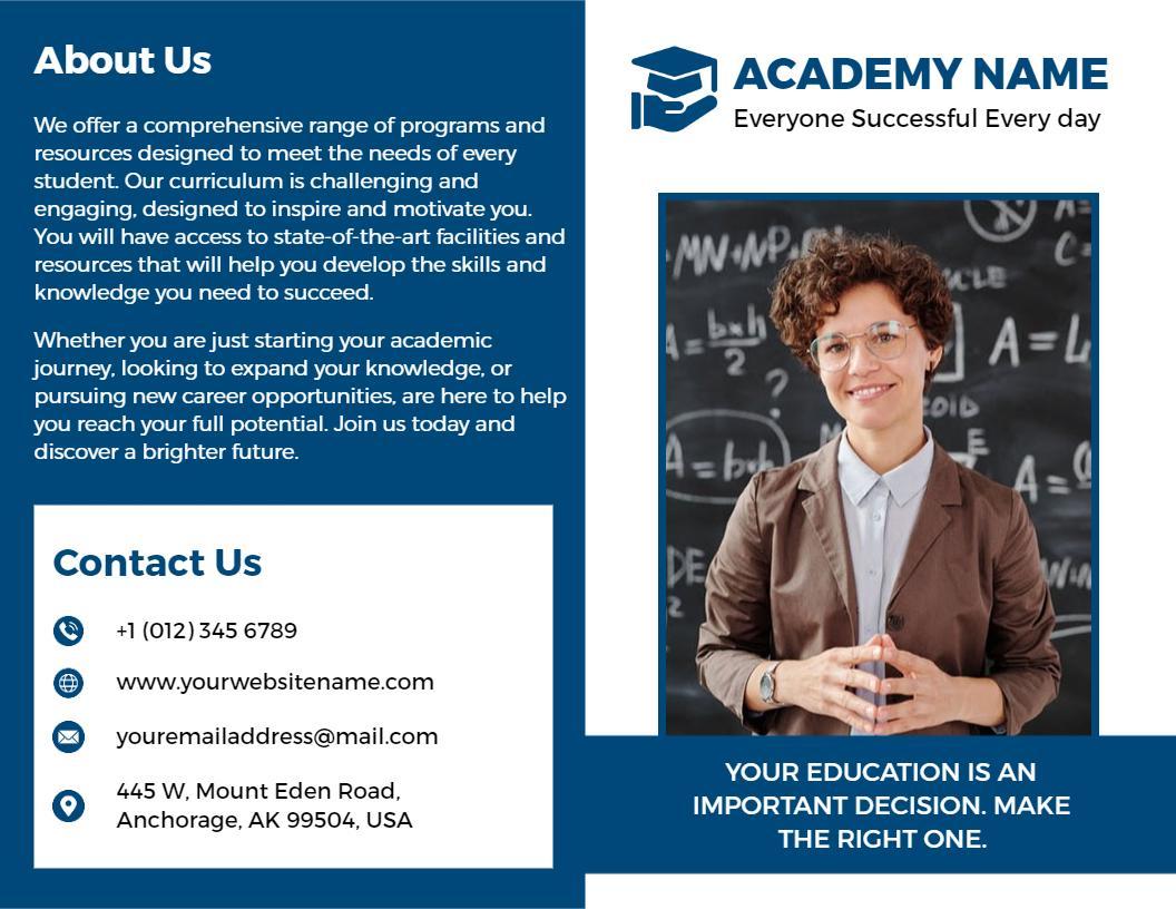 Empowering Education Programs and Success Journey Brochure Template