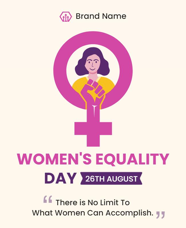 Empowering Feminist Illustration for Women's Equality Day Poster Template