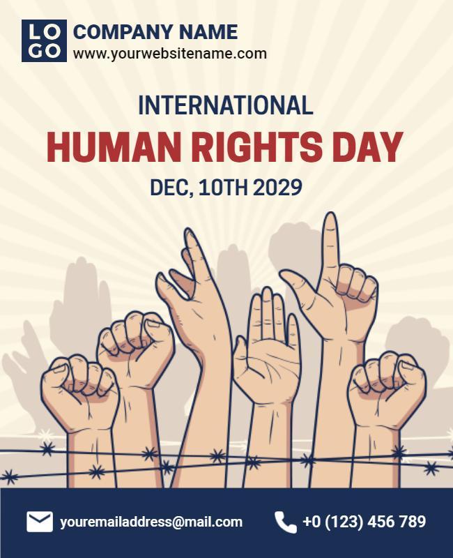 Empowering Hands Design for International Human Rights Day Poster Template