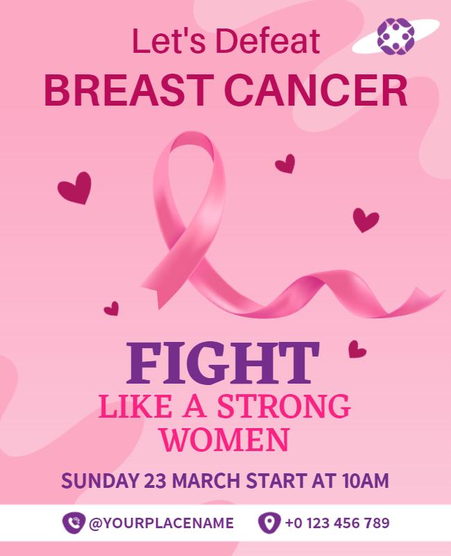 Empowering Pink Breast Cancer Awareness Fundraiser Poster Template