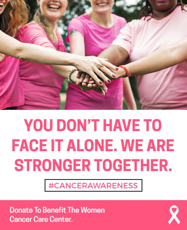 Empowering Pink Cancer Awareness Support Community Poster Template