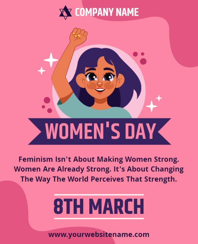 Empowering Pink Women’s Day Celebration Poster Template