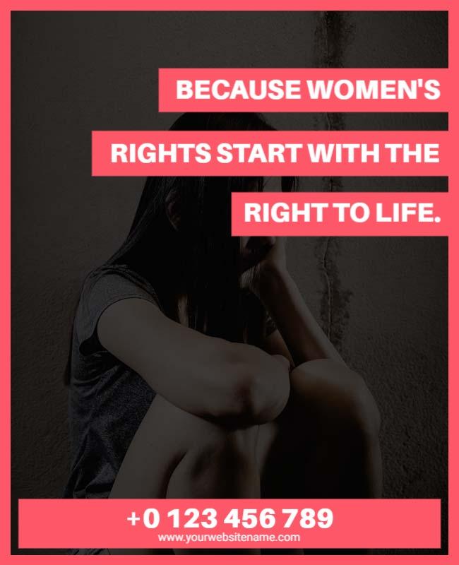 Empowering Pink Women's Rights Advocacy Poster Template