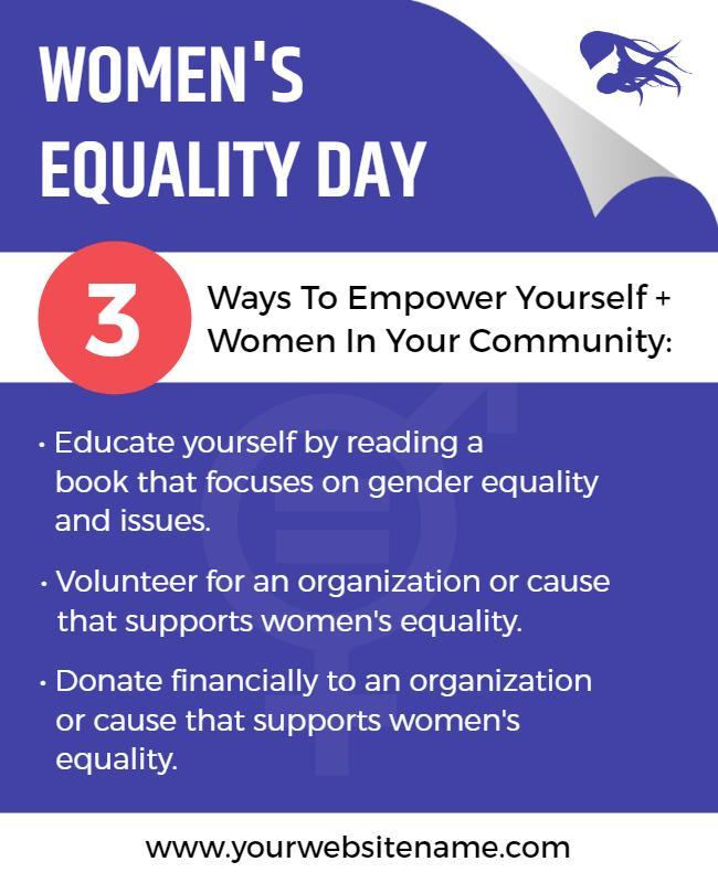 Empowering Purple Women's Equality Day Awareness Poster Template