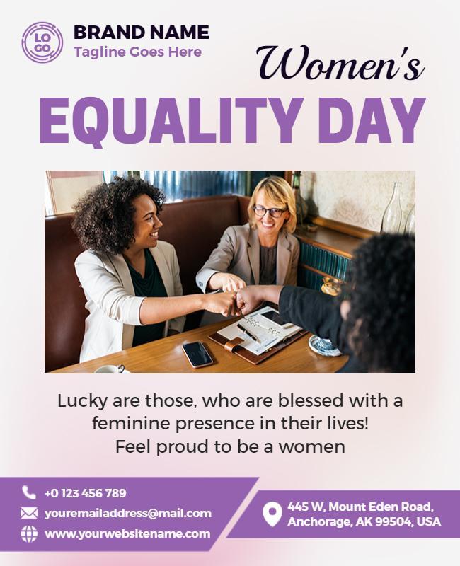 Empowering Purple Women's Equality Day Celebration Poster Template