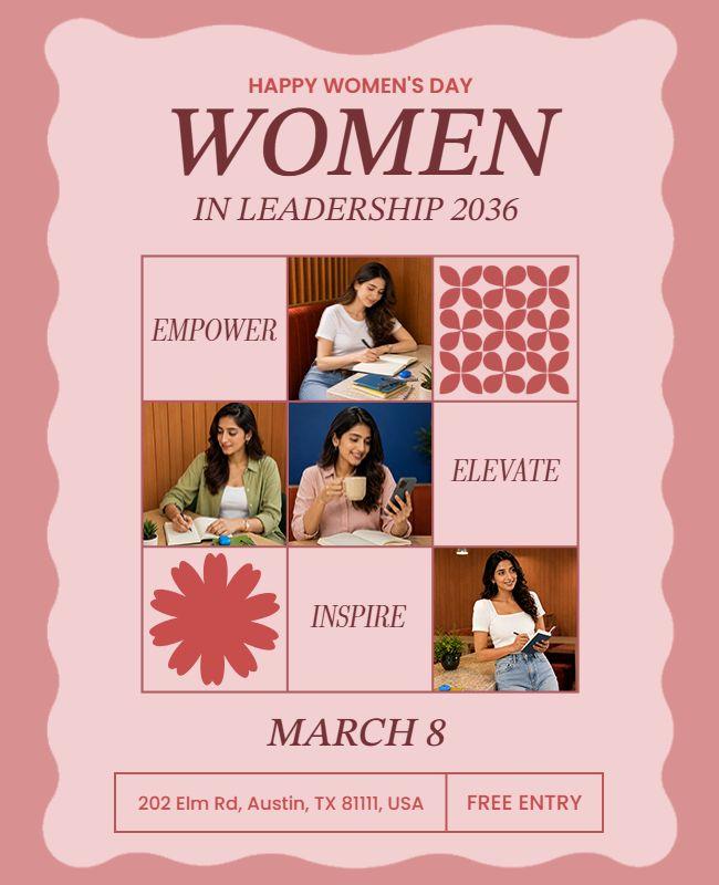 Empowering Women in Leadership Celebration Poster Template