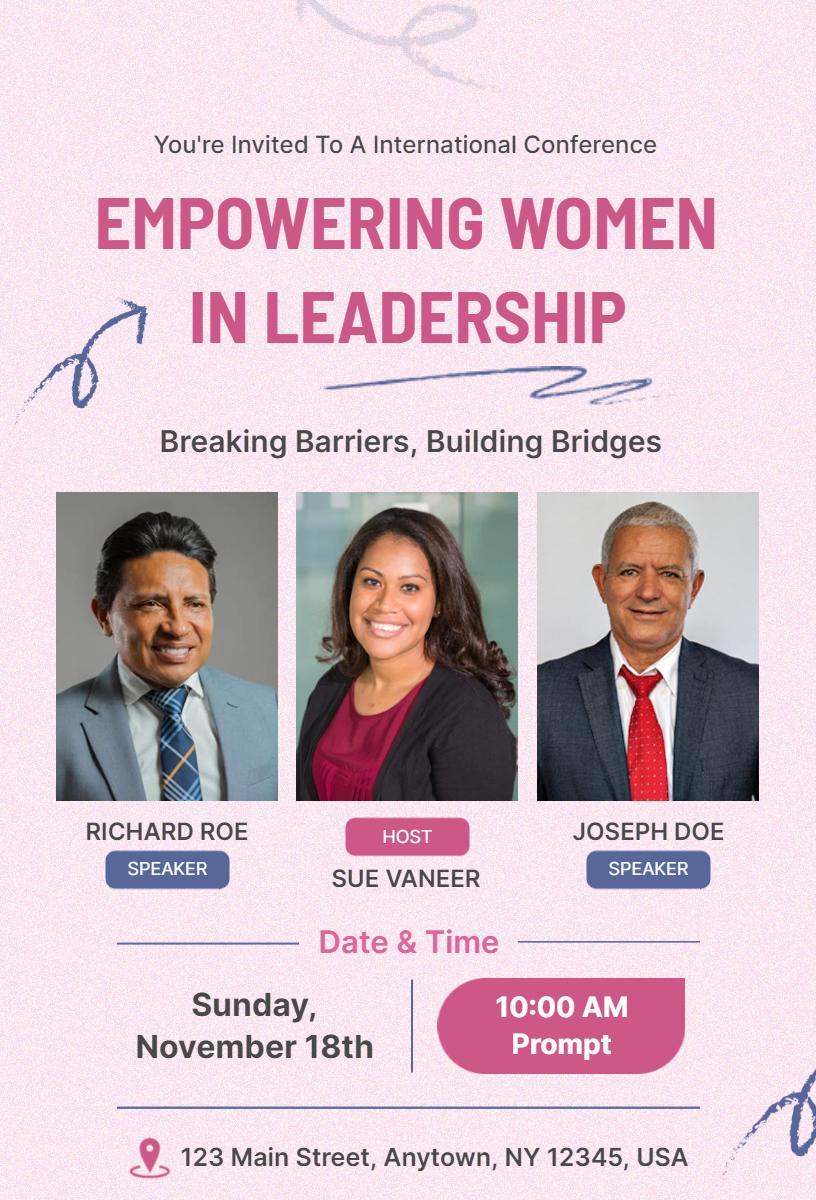 Empowering Women Leadership International Conference Invitation Template