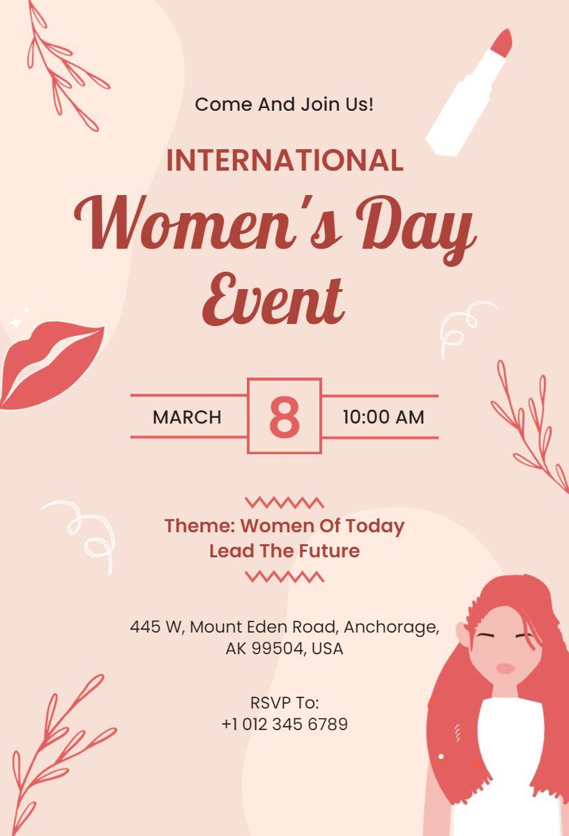 Empowering Women's Day Celebration Event Invitation Template