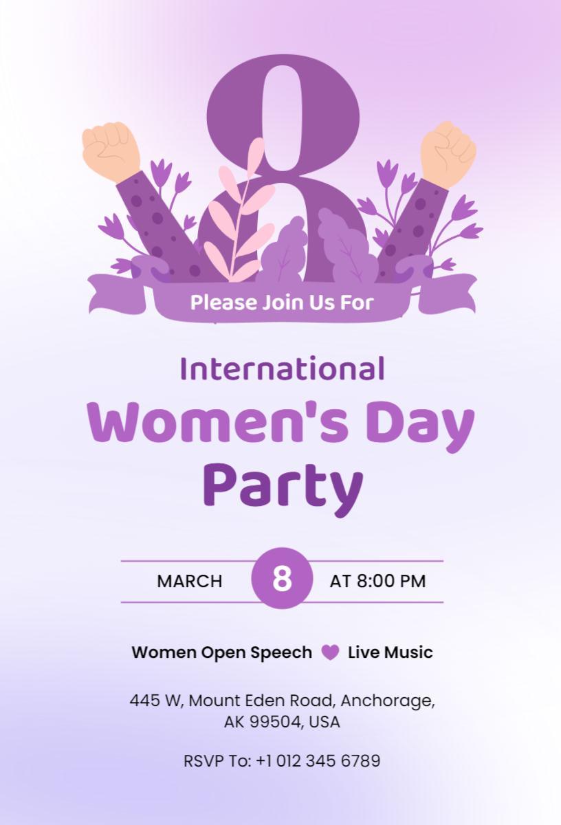 Empowering Women's Day Celebration Party Invitation Template