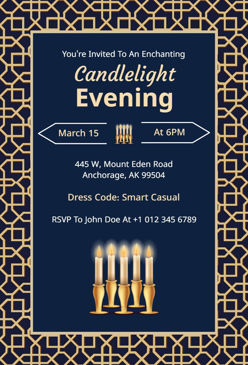Enchanting Candlelight Evening Gathering Invitation Template