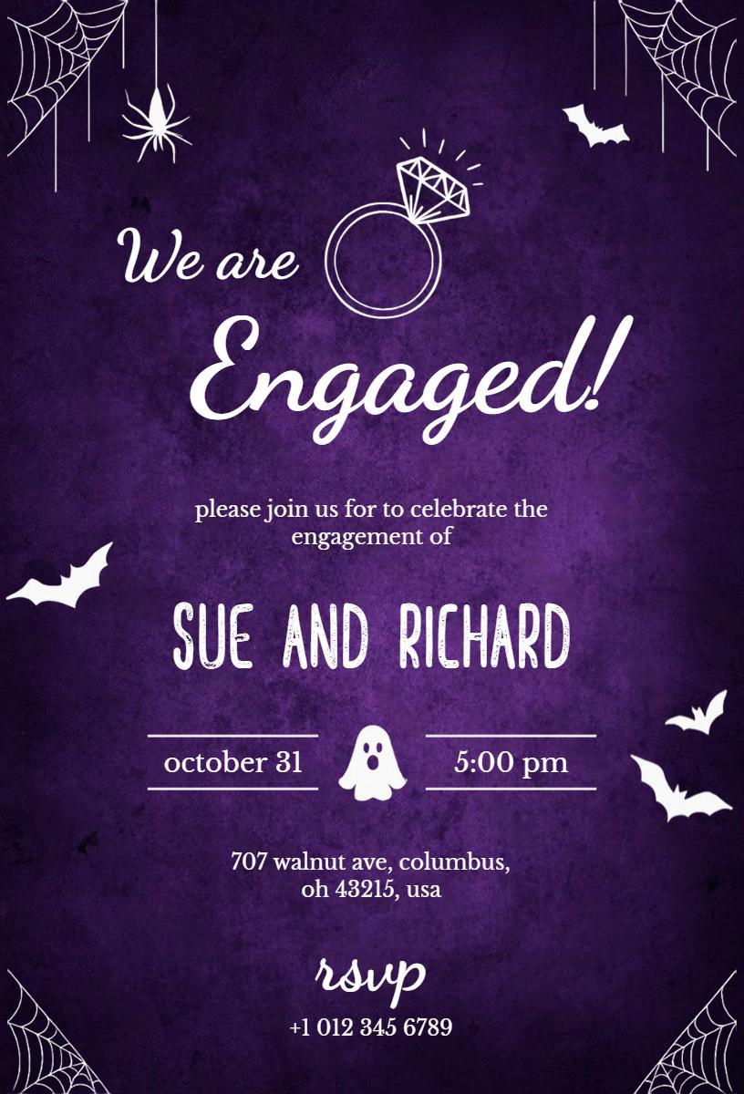 Enchanting Halloween Engagement Celebration Invitation Template