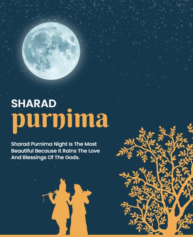 Enchanting Moonlit Sharad Purnima Celebration Poster Template