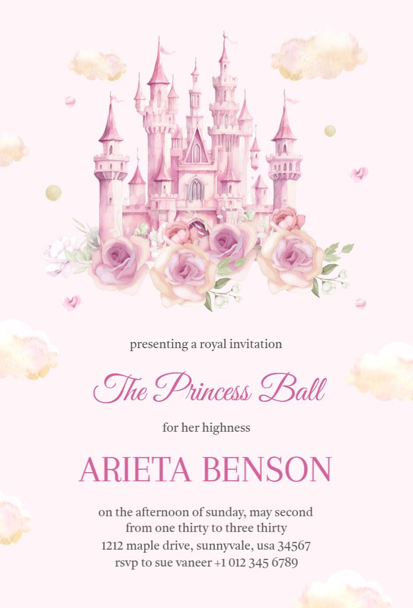 Enchanting Princess Ball Celebration Party Invitation Template