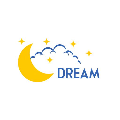 Enchanting Yellow Crescent Moon Reflects Beautiful Dream Logo Template