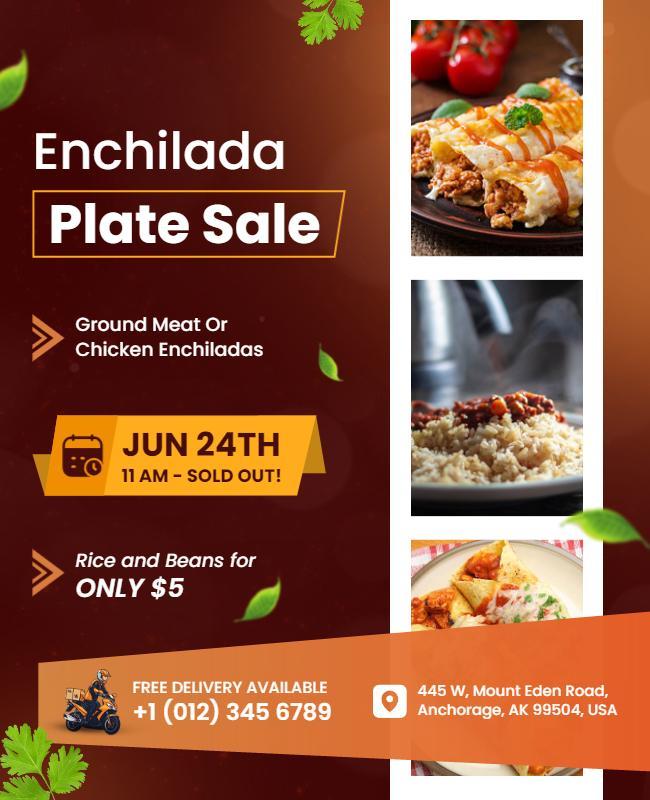 Enchilada Plate Sale Event Flyer Template