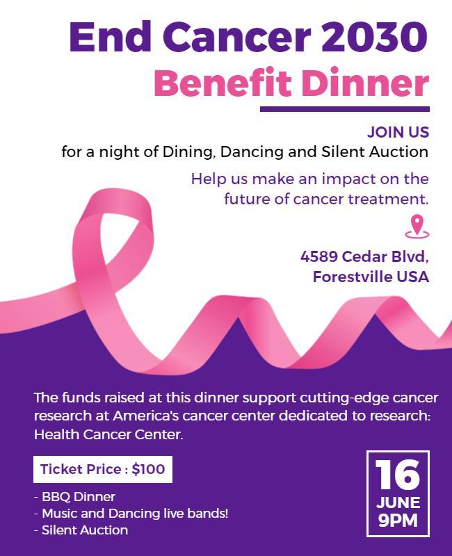 End Cancer Benefit Dinner Event Flyer Template