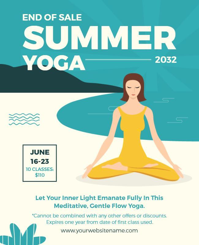 End Of Sale Summer Yoga Retreat Flyer Template