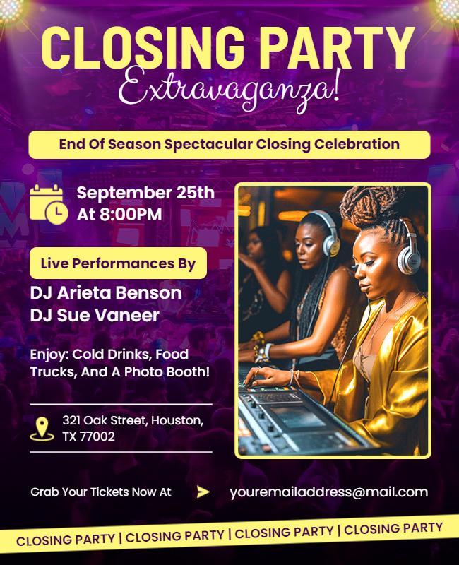 End Of Season Closing Party Flyer Template